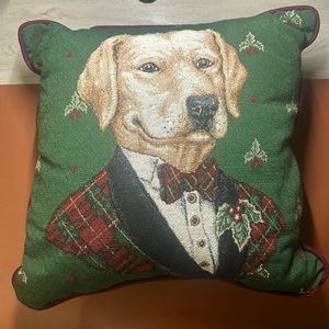 Vintage Decorative Dog Christmas Pillow